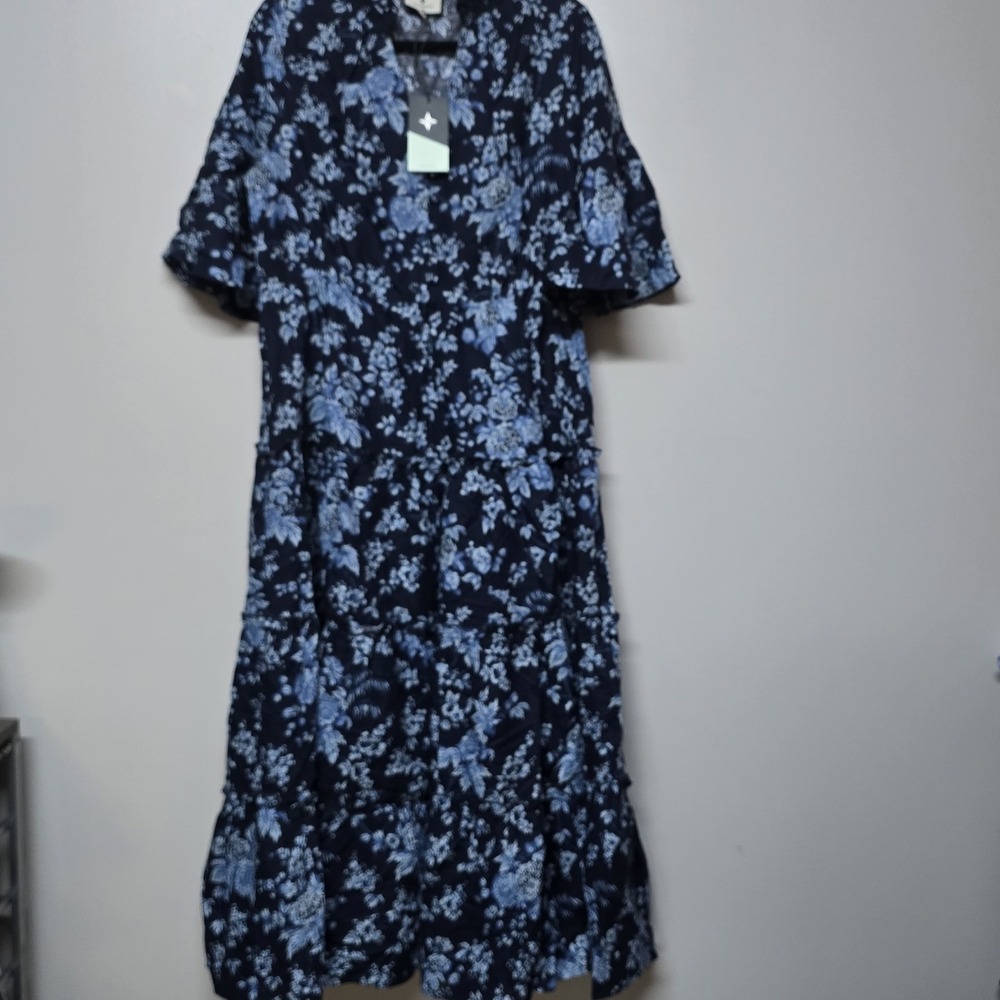 Tuckernuck Womens Twilight Garden Jenna Blue Floral Maxi Dress Sz L NWT - Picture 5 of 12